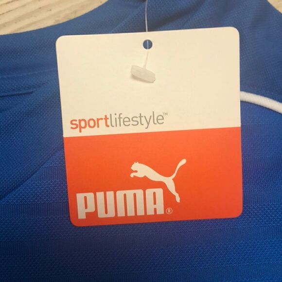 NWT Puma Blue white tee youth medium - Picture 2 of 5